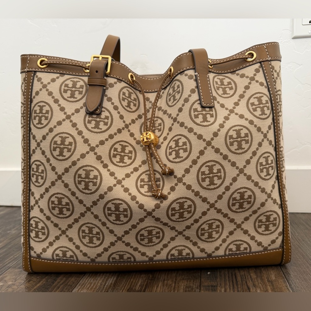 Tory Burch Monogram Drawstring Tote - image 1